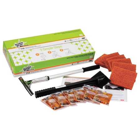 Quick Clean Griddle Cleaning System Starter Kit, 4 X 5.24, Orange